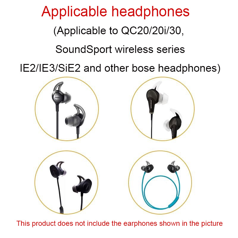 3 Pairs Siliconen Oordopjes Tips Oordopjes Vervanging Oordop Oorhaken Voor BOSE Soundsport Wireless QC20 QC30 Oortelefoon S/M/L