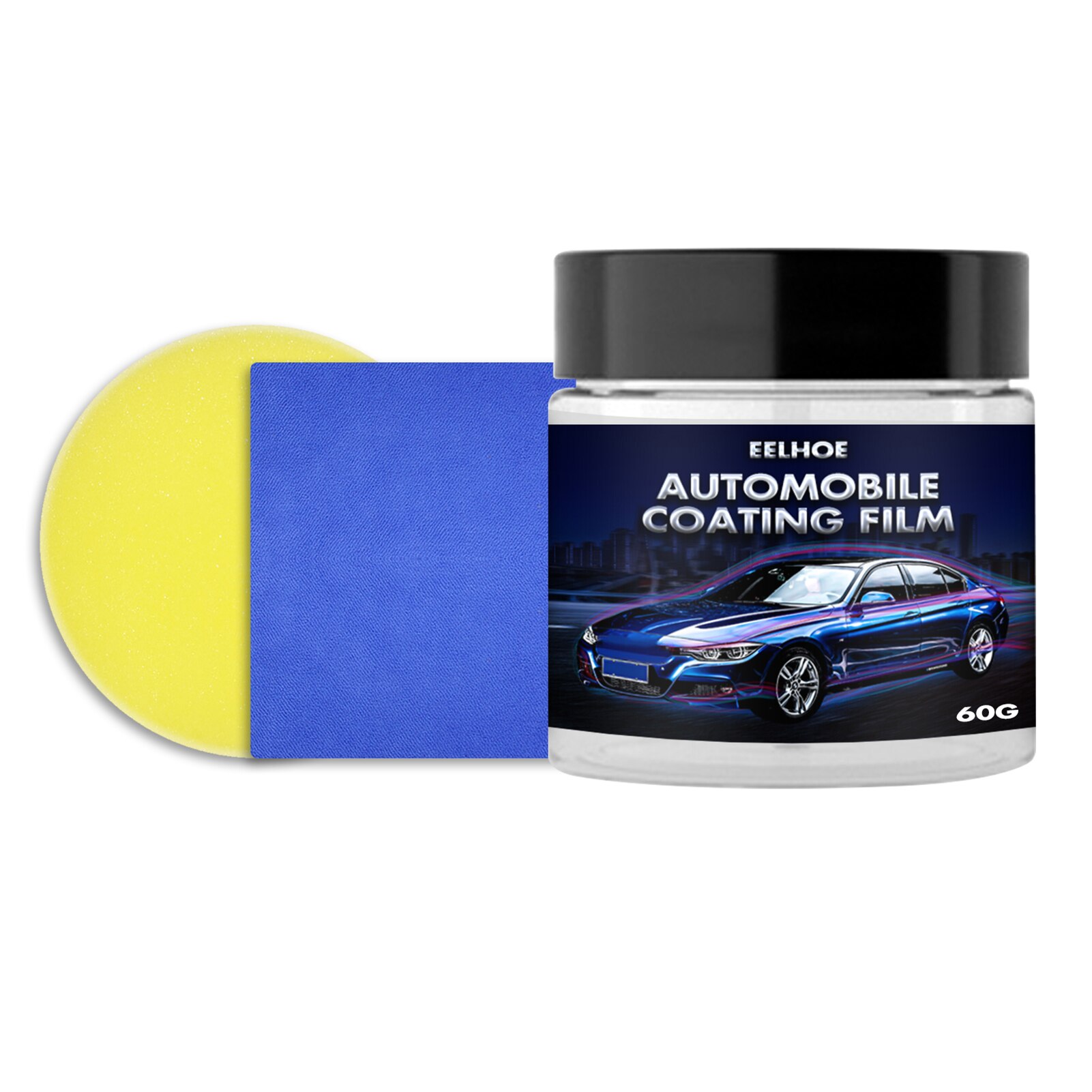 Auto Reparatie Wax Crystal Plating Set Hard Glossy Carnaubawas Paint Care Coating Kleine Kras Reparatie Onderhoud Met Spons Handdoek: 60g