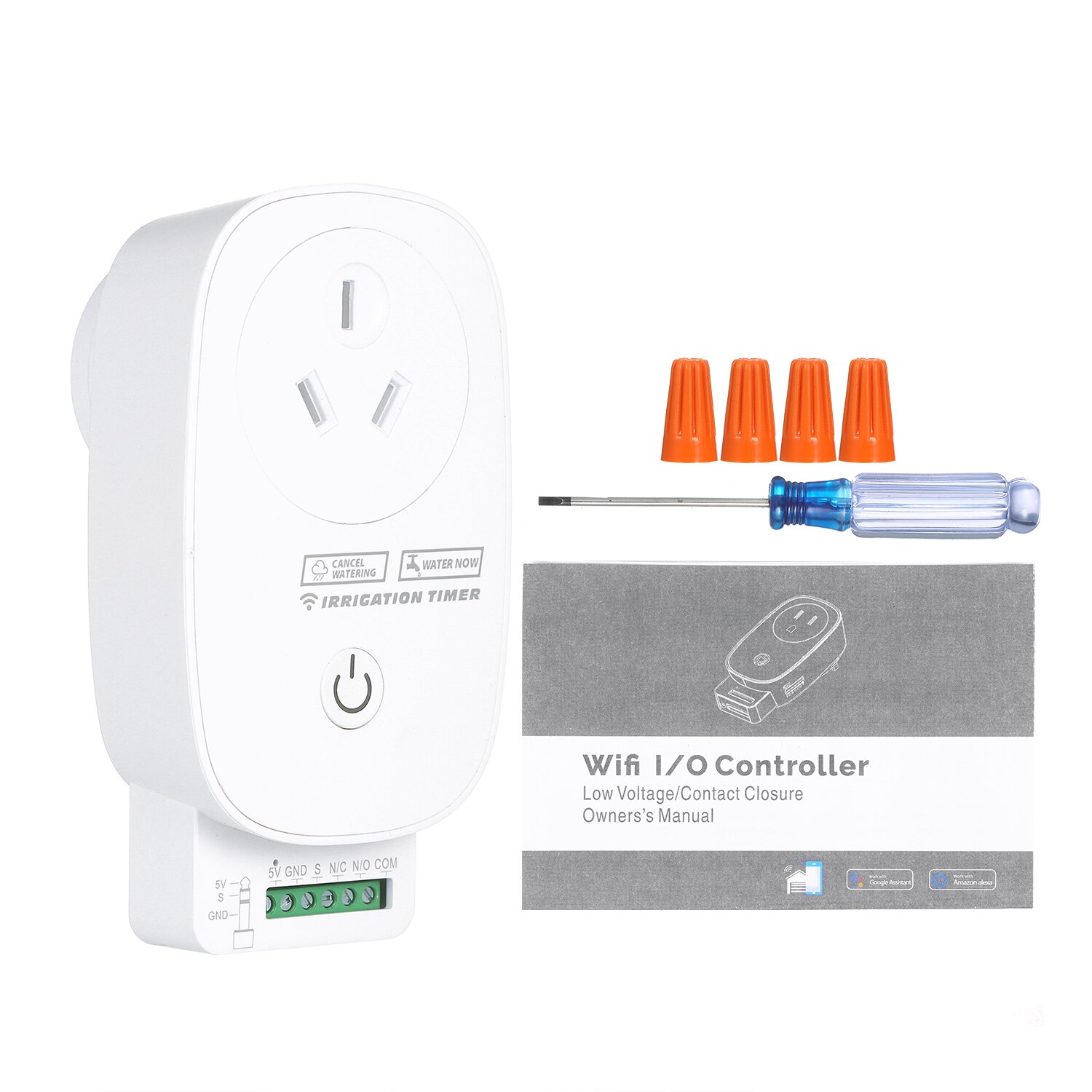 Sistema de riego automático para jardín, Control WiFi mediante aplicación, controlador de riego con temporizador para Alexa, Google Home Assistant, Tuya