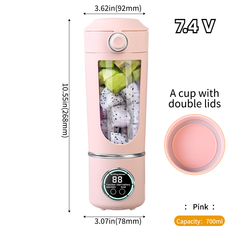 Yeni Taşınabilir Meyve Suyu Yapıcı Shake ve Smoothie'ler için Blender 700 ML Dayanıklı Paslanmaz Sıkacakları Çelik Bıçaklar Blender Smoothie Taşınabilir: YELLOW