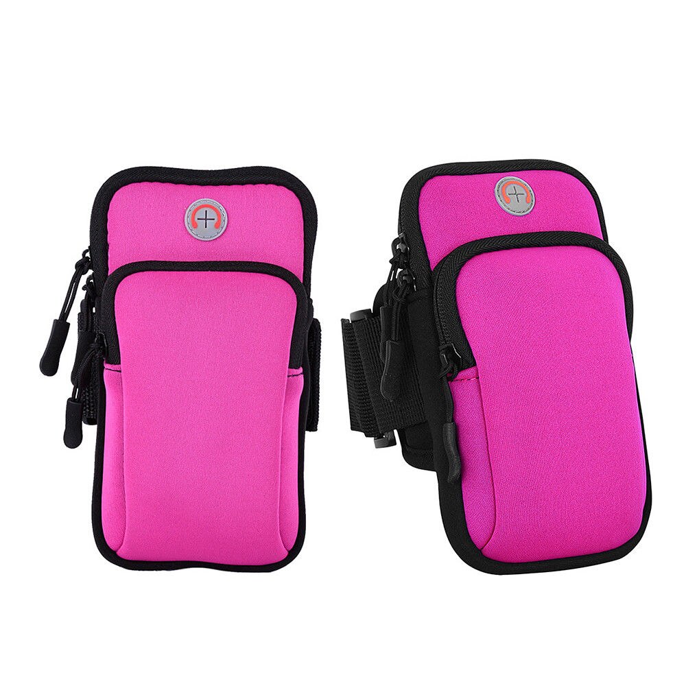 Sport Telefoon Armband Running Jogging Gym Arm Band Pouch Houder Tas Case Voor Mobiele Telefoon voor Samsung/iPhone/ huawei/HTC/LG: Hot Pink