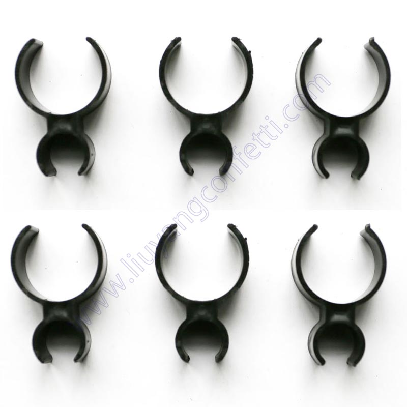 Enkele Champagne Fles Verjaardag Kaars Sterretje Vuurwerk Veiligheid Ice Fontein Plastic Clip Houder Night Club Cake Party Wedding: black 6 pc