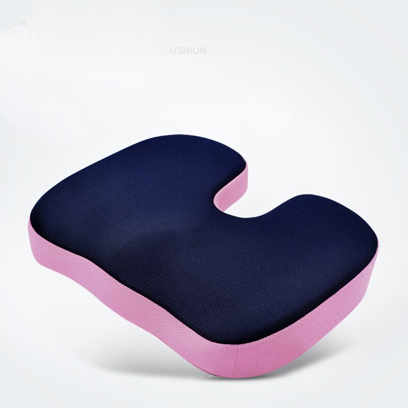 Coccyx kudde ortopediskt minne skum ischias kudde anti-decubitus lättnad smärta kontor hem sittande kudde ergonomisk hemorrojd: Mörkblå rosa