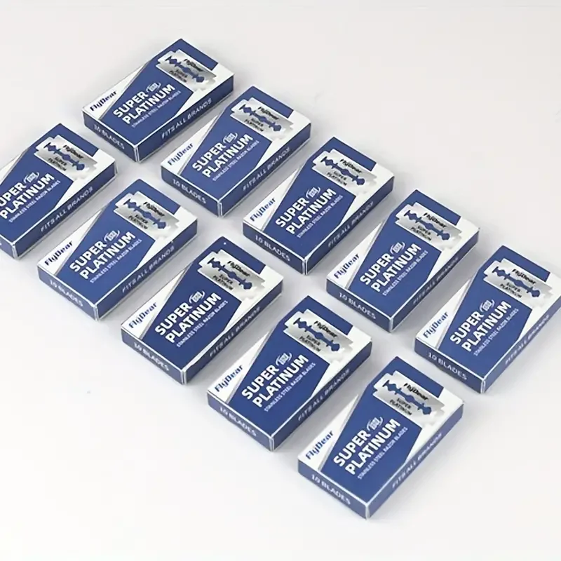 100 kpl ruostumattomasta teräksestä valmistettu partahöylän terä, kestävä reuna, erittäin turvallinen partahöylä, ruostumattomasta teräksestä valmistetut kaksiteräiset parranajoterät