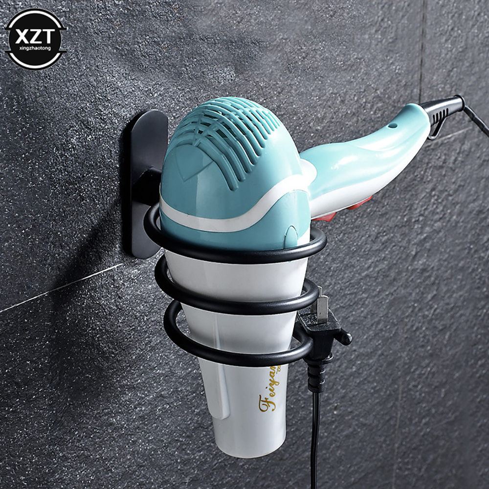 Haartrockner Halter Wand Organizer Spirale Ständer Halter Rack Aluminium Badezimmer Regal Lagerung Bad Zubehör Wand Regale