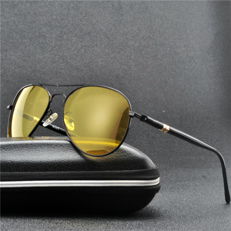 neue Pilot Nachtsicht Sonnenbrille Männer Gelb Objektiv Klassische Sonnenbrille Frauen Legierung Polarisierte Fahren Brillen FML