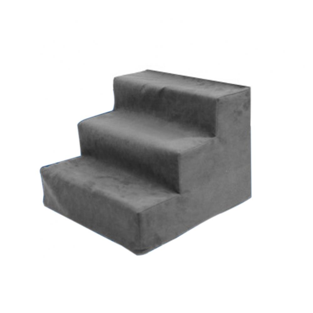 80% Sales! 3-Step Dog Pet Stairs Indoor Ramp Portable Folding Puppy Cat Ladder Bed Cushion: Grey