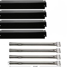 Hisencn BBQ Parts SS Burners, Heat Plate Replacement For Charbroil 463247310, 463257010 Commercial Series 4 Burner Gas Grill