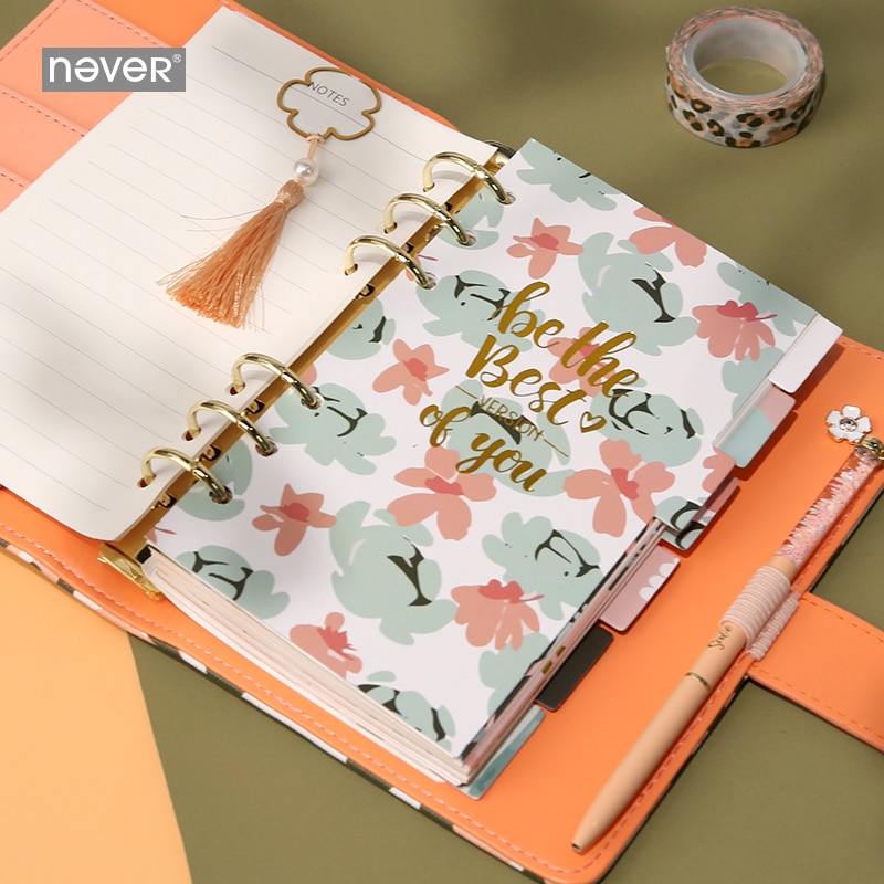 Nooit Luipaard Graan A6 Notebook Index Pagina 'S Planner Divider voor Lovedoki Binder Spiraal Notebooks Refill Filler School Briefpapier