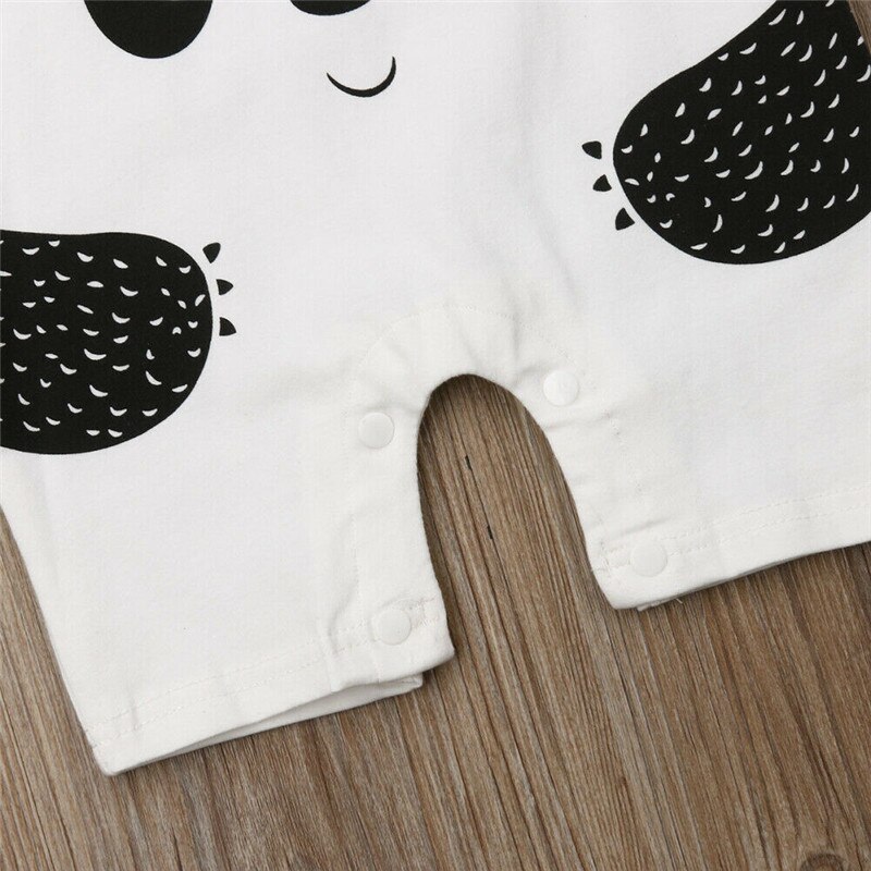 Toddler Baby Boy Girl Cartoon Panda Print Romper Jumpsuit Bodysuit Casual Outfit Cute Fashionable Newest
