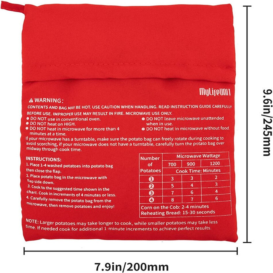 Magnetron Bakken Aardappel Zak Keuken Herbruikbare Magnetron Fornuis Bag Quick Snelle Gebakken Pouch Potato Bag Wasbare Stof Cooker Bag