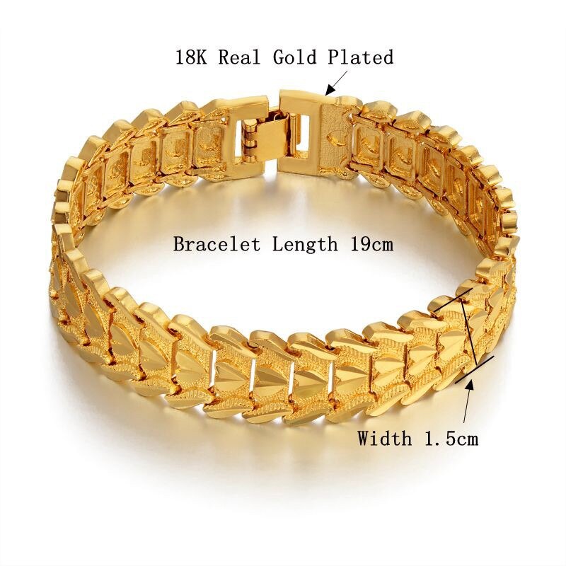 Heren armband punk biker stijl goud grote brede 15mm dames dikke schakelarmbandjes vaderdag