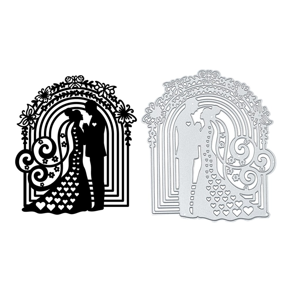 Naifumodo Wedding Couple Metal Cutting Dies Love Dies Scrapbooking Making Wedding Invitation Decorative Embossing Crafts Stencil