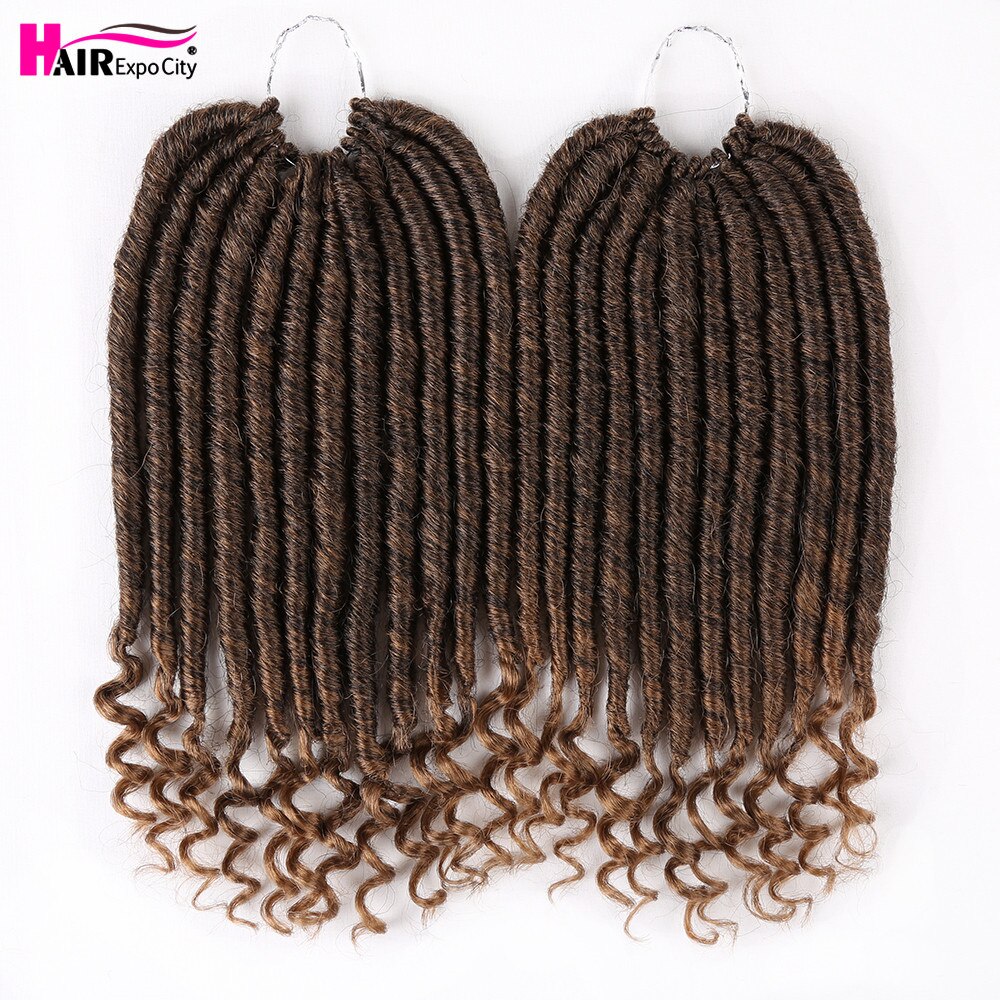 12 2x jumalatar faux locs virkatut hiukset ombre kiharat hiukset synteettiset palmikoidut hiuspidennykset afrikkalaisille naisille expo city: T1b/27 / 9 kpl/erä