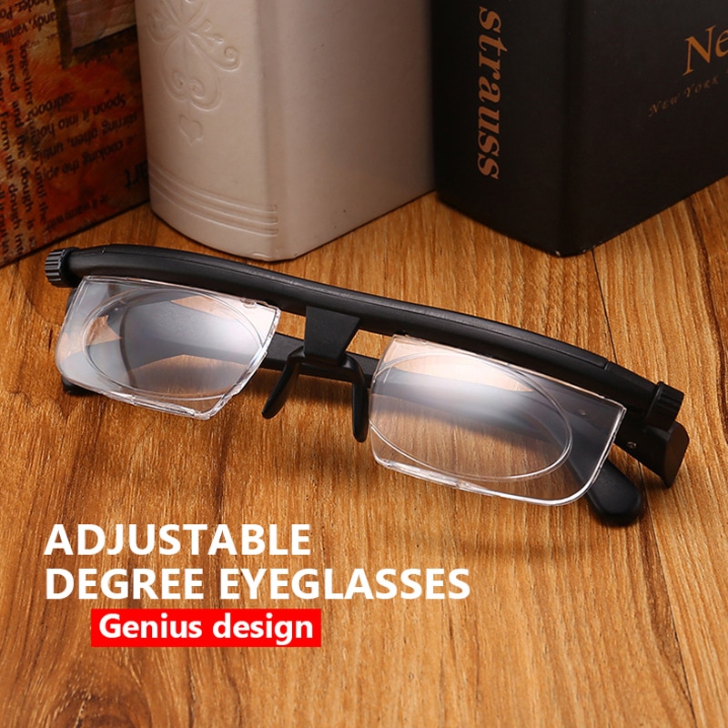 Nonor Double Vision Verstelbare Graden Leesbril Universele Brandpuntsafstand Correctie Bijziendheid Presbyopie Brillen-6d Tot + 3D