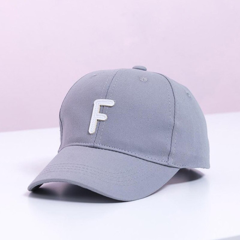 Doitbest Parent-child caps Spring Children Baseball Cap Boy Girls Embroidery letters Snapback adjustable Kid Hip Hop Hat Sun cap: F Grey