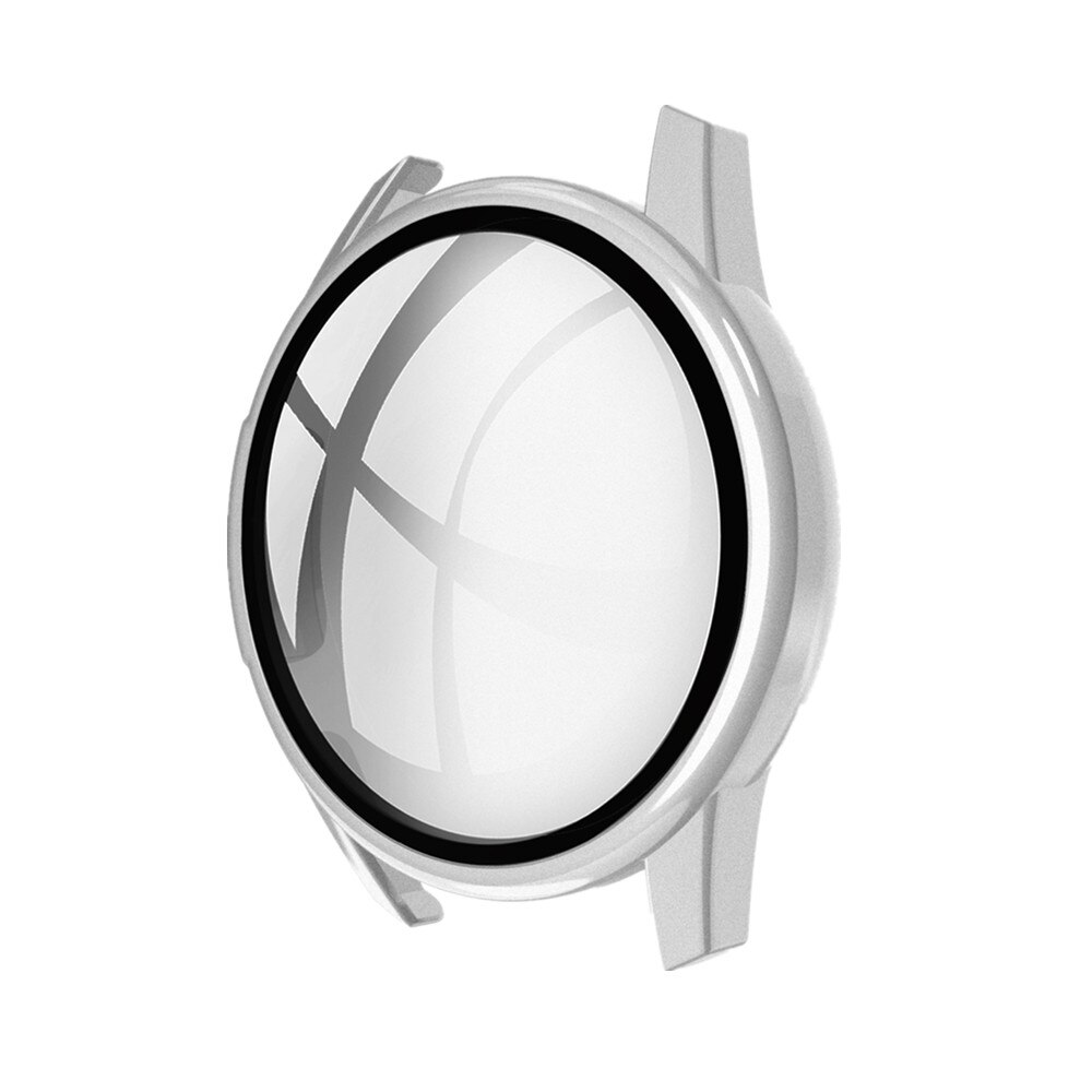 Meerkleurige spuitgegoten horlogekast voor huawei  gt 2 42mm harde pc met gehard glazen deksel 46mm volledige beschermende bumper: Helder zilver / Voor  gt 2 42mm