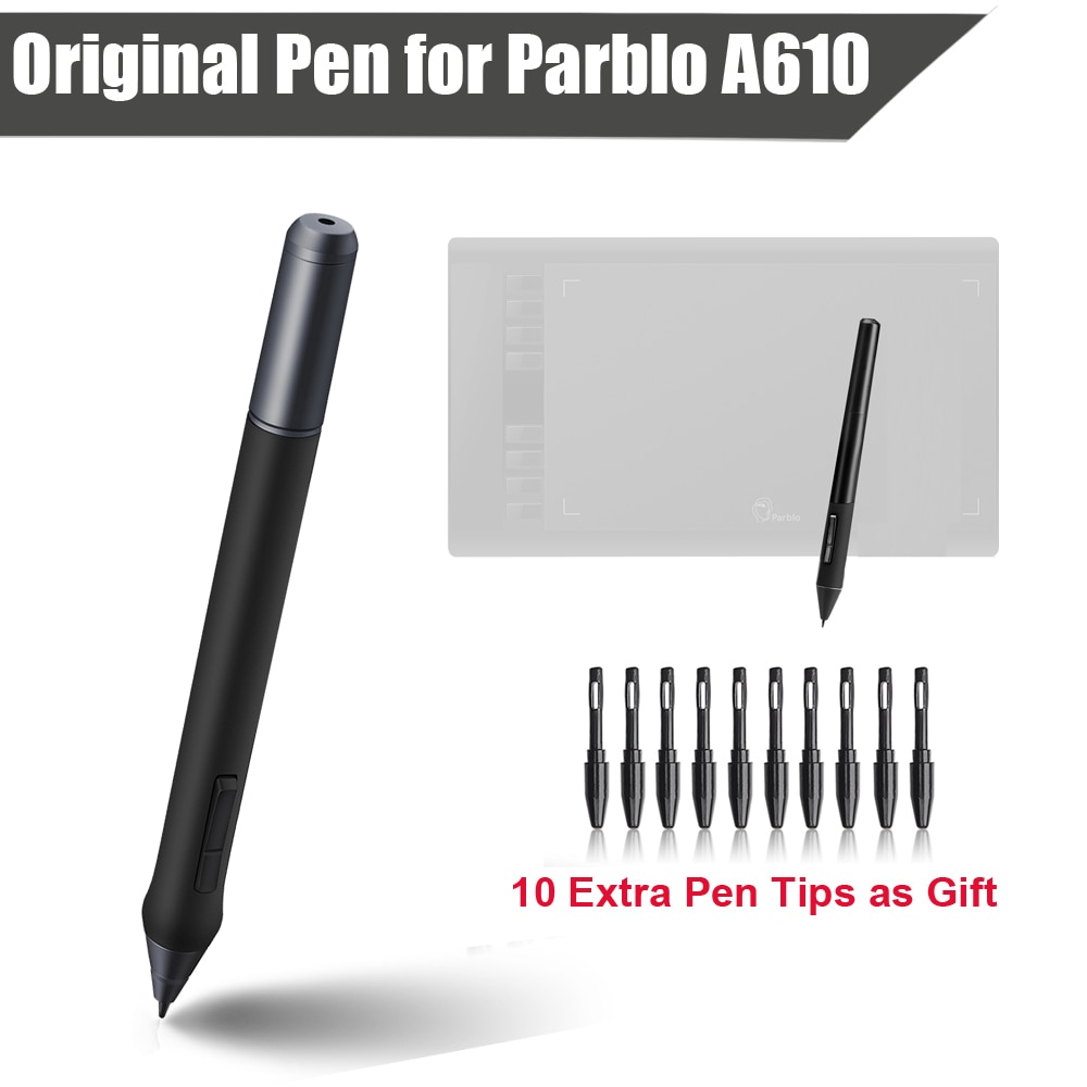 Digital Rechargeable Pen (+10 Pen Tips as ) for Parblo A610/Parblo Mast22 Graphic Tablet Monitor P0025136