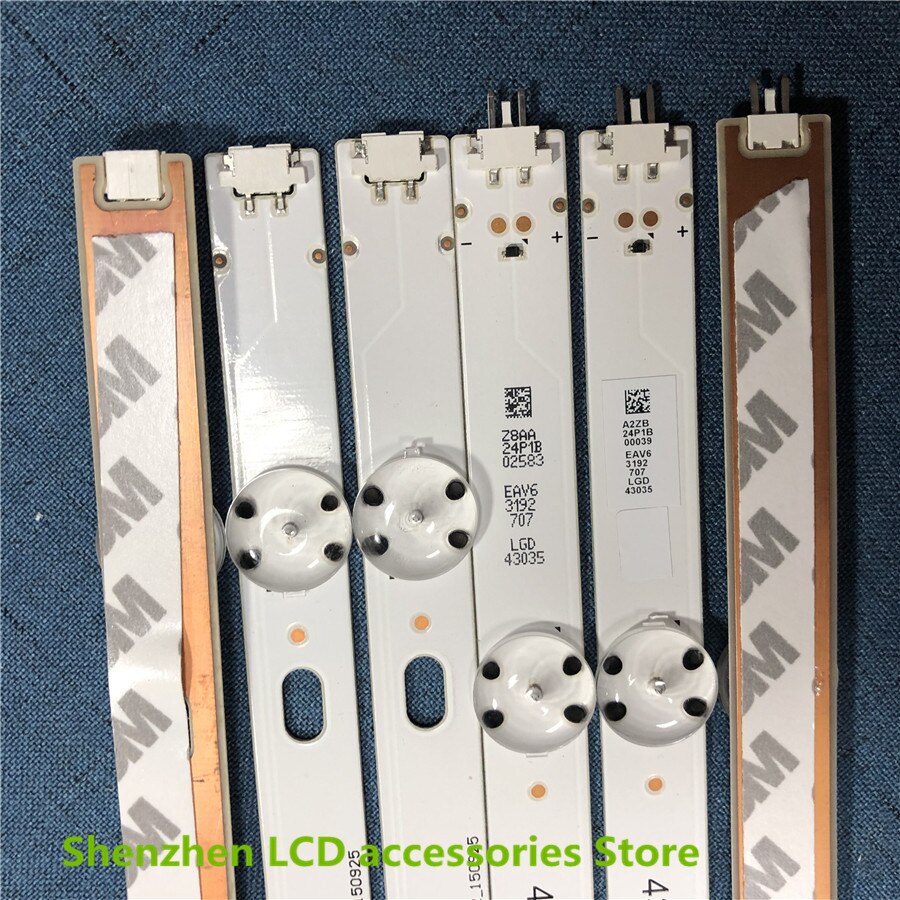 6Pieces/lot Led backlight strip 7 lamp for 43LH5100 LC430DUY (SH)(A3) 43LJ594V 43UJ651V 43LH51_FHD_A type HC430DUN-SLVX1-511X