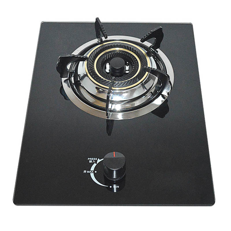 Natural gas stove, liquefied gas stove, household tempered glass, embedded pulse ignition, copper fire cover, single stove