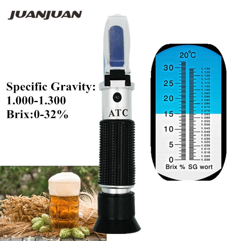 Anpro brix refraktometer for refraktometer for ølurt, dobbel skala - spesifikk tyngdekraft 1.000-1.300 og brix 0-32% 40% off