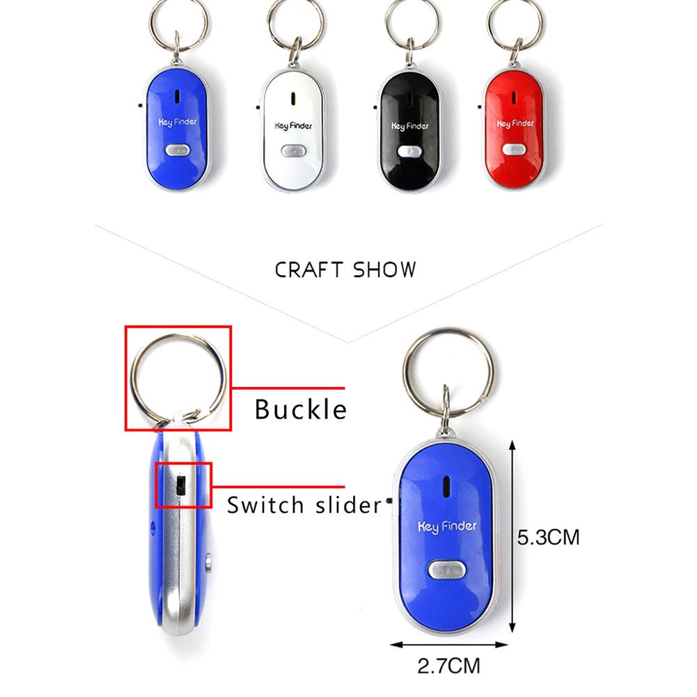 LED fischio Key Finder lampeggiante segnale acustico controllo allarme anti-perso localizzatore di chiavi Finder Tracker con portachiavi