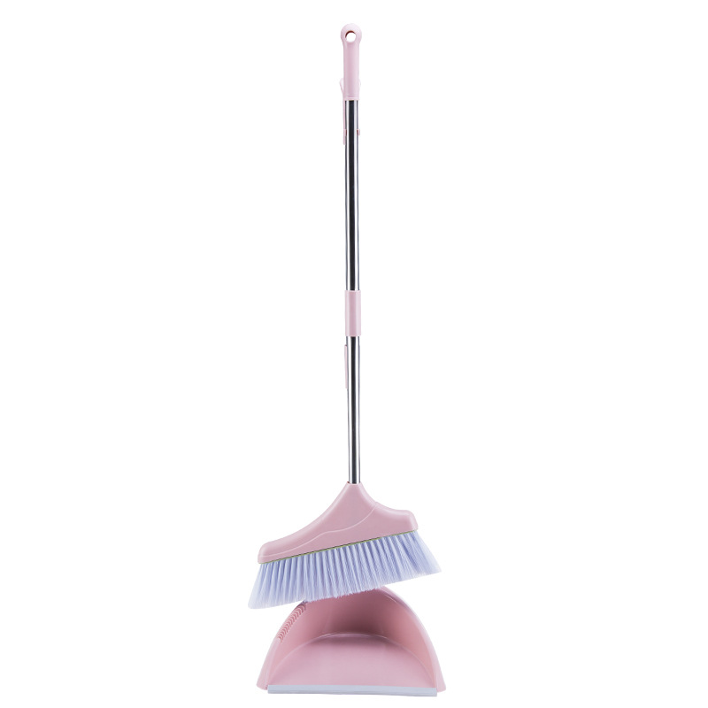 Hand Magic Squeegee Broom and Dustpan Dust Folding Floor Cleaning for Home Brush Products Household House Kitchen Rubber Sweeper: pink set