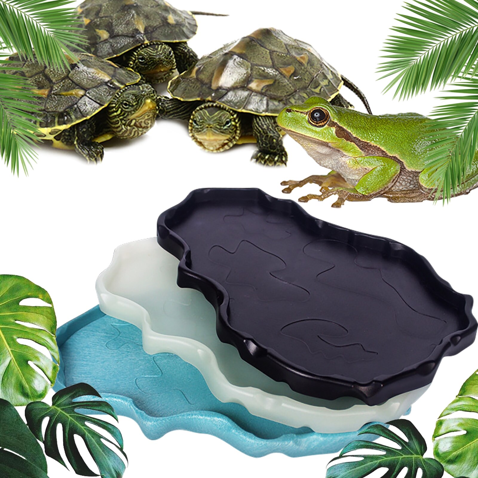 Pet Feeder Feeding Dish Lizards Gecko Reptile Bowl Basin Food Container Turtles Water Dispenser Drinking Supplies^