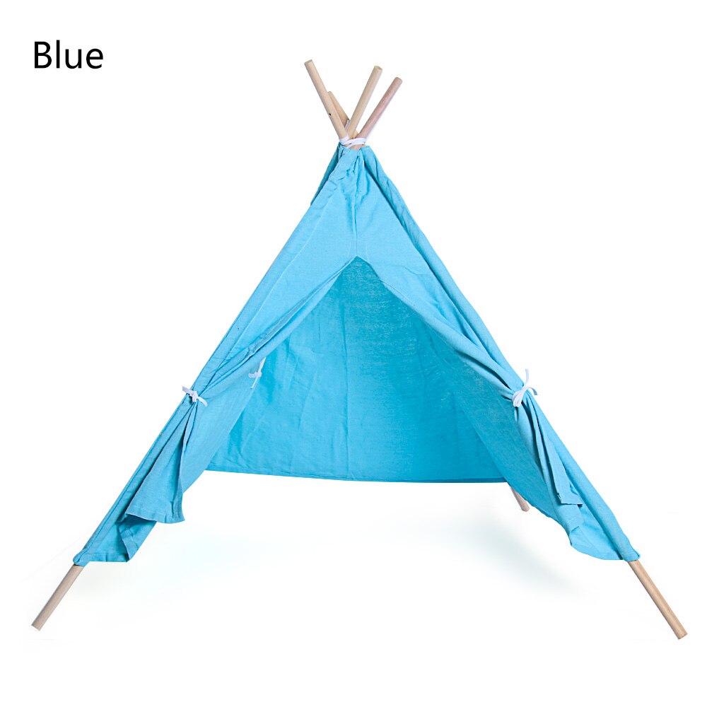 Kinderen Spelen Huis Canvas Teepee Indian Speelgoed Tent Kinderen Wigwam Indoor Outdoor Huishoudelijke Home Decor: type 1-blue