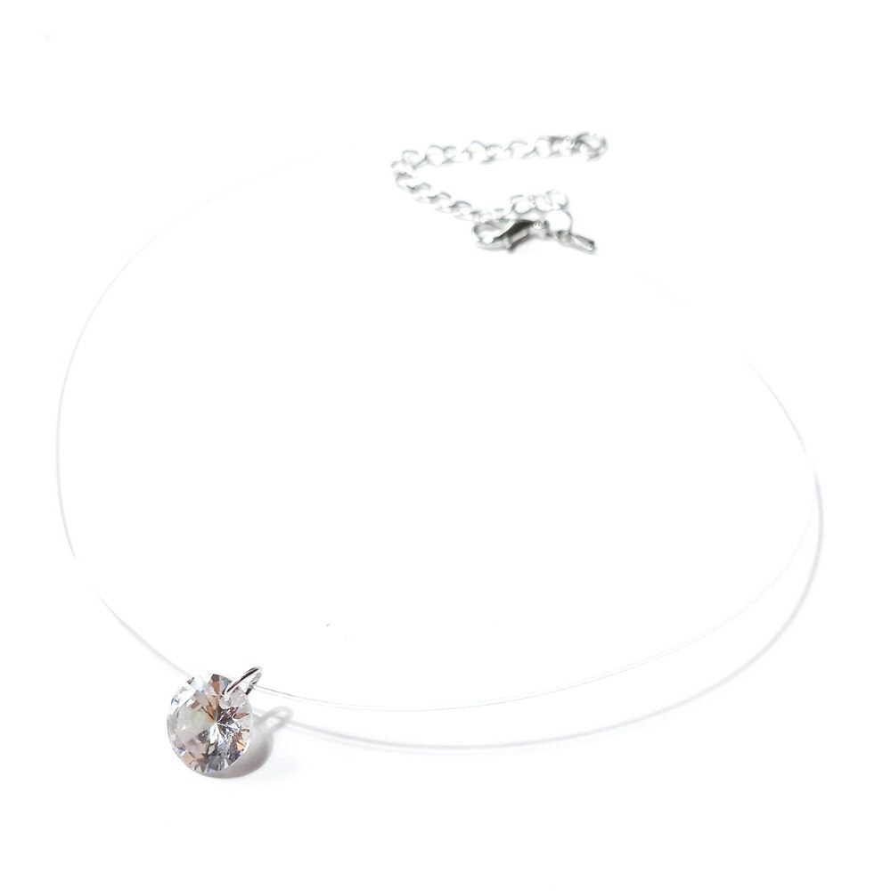 cristal Transparent ligne de pêche collier Chocker collier Invisible chaîne ras du cou colliers en ligne cou meilleur