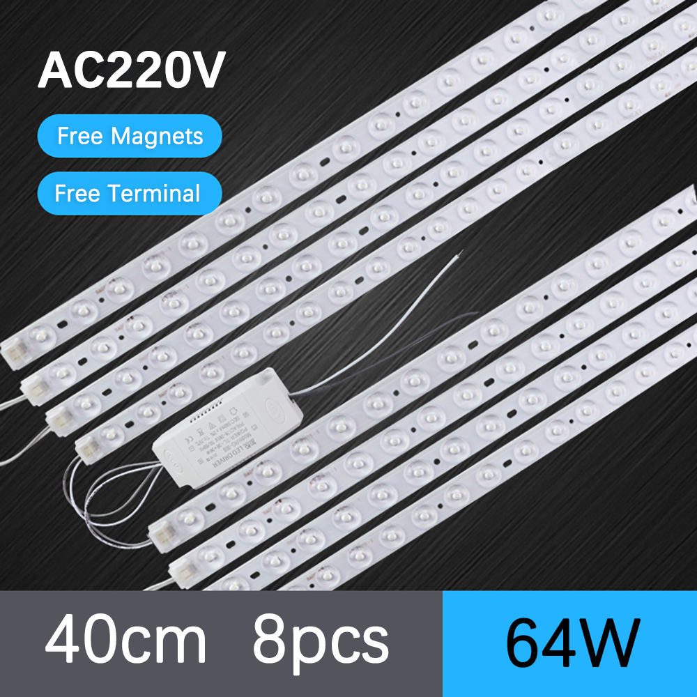 LED Module Light Bar 220V High Brightness 40cm 50cm For Living Room Bedroom Ceiling Light Replacement LED Strip Module Magnetic: WHITE / light green