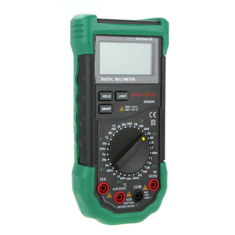 MASTECH MS8264 DMM Digital Multimeter AC/DC Volt Amp Res Cap Temp hFE Tester