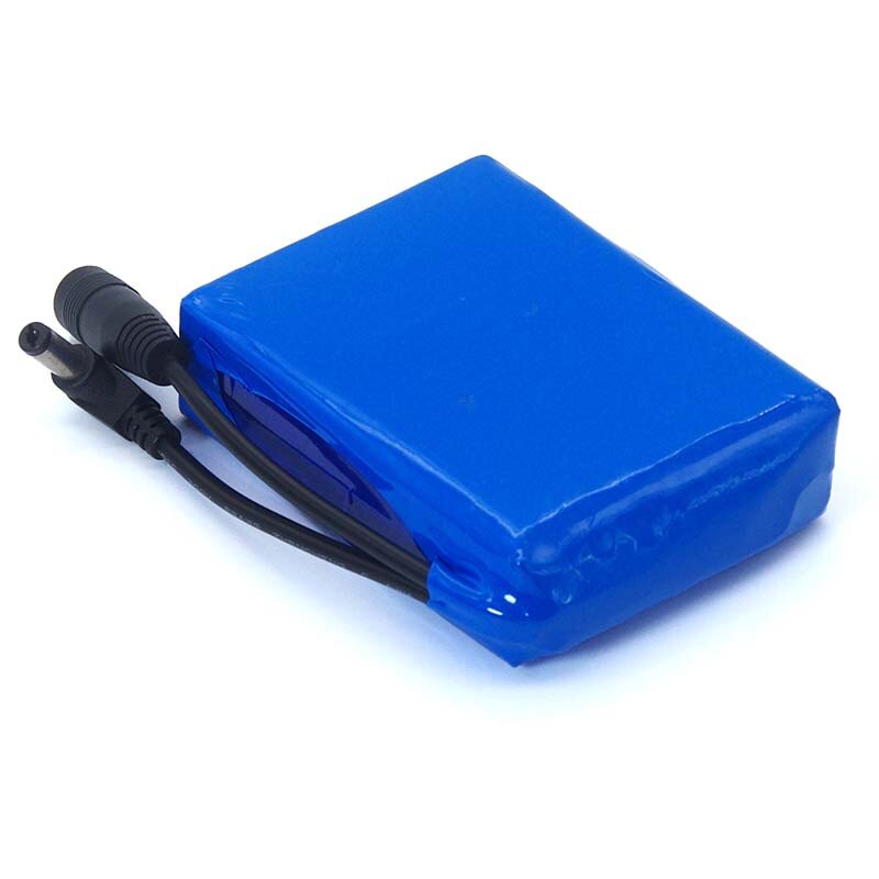 12.6V 18000mAh Polymer lithium battery pack 12v 18ah LED light alarm CCTV Cam Monitor DC 5.5*2.1mm + 1A Charger