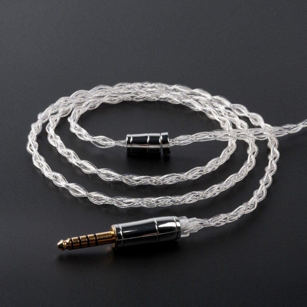 KBEAR limpid 4 Core 4N 99.99% Purity silver earphone cable 2PIN/TFZ/MMCX/QDC earbuds cable For KZ ZSN PRO ZSX KBEAR Diamond: QDC 4.4mm