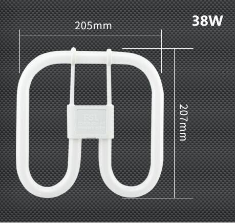 2-pack 2D CFL Compact Fluorescent Light Bulb 4-Pin Base Replacement Lamp 22W 28W 38W Available 6500K White