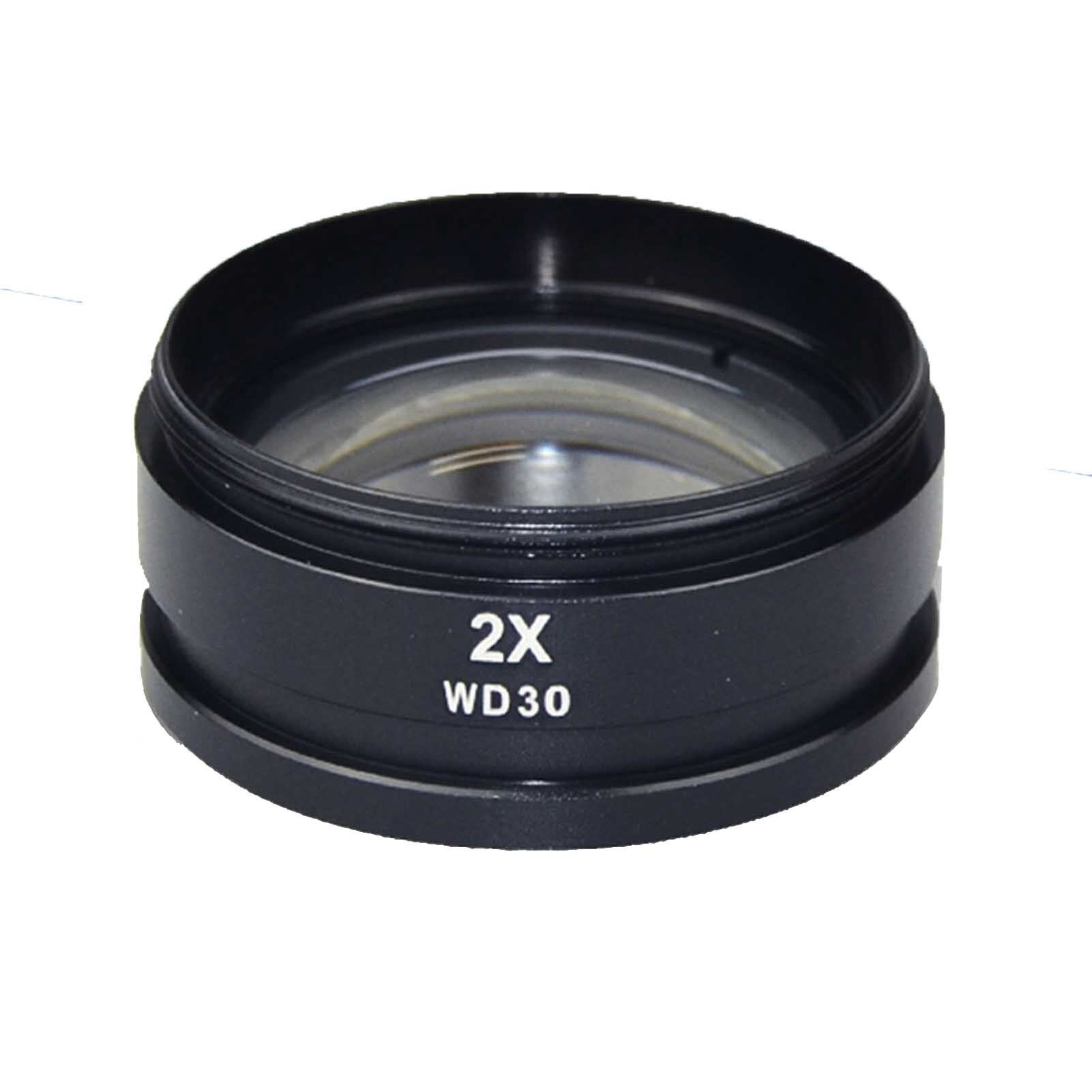 Stereo Microscope 0.3X 0.5X 0.75X 1.5X 2X Auxiliary Objective Barlow Lens 48mm: 2X