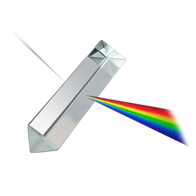 Triangular Prism BK7 Optical Prisms Glass Physics Teaching Refracted Light Spectrum Children Students 30x30x100mm