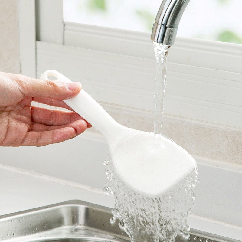 Portable Rice Spoon Holder Stand Tool Kitchen Suction Cooker Scoop Rack Handy Automatic Open Close Dust Cover Spoon Storage Rack