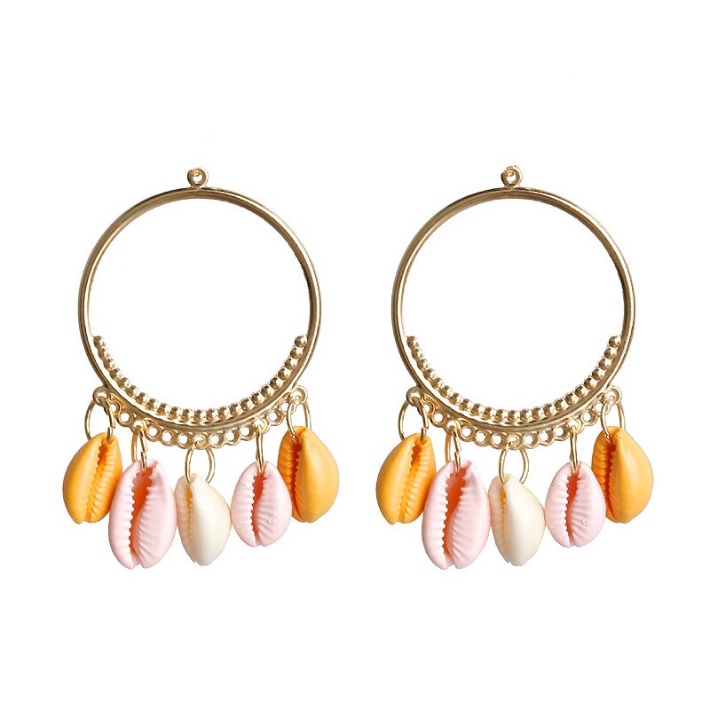 Nuevos colgantes de concha de 50 Uds. Para pendientes o collares DIYSeaside Estilo de vacaciones, accesorios de joyería LX57: Pink