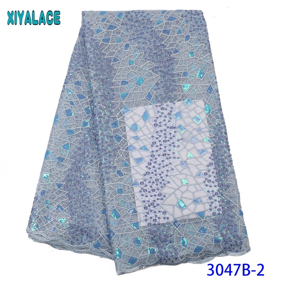 Green African Lace Fabrics Organza Lace Nigerian Tulle Lace Fabric French Net with Sequins KS3047B