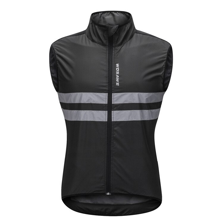 Motorcycle Mountain Bike Sleeveless Jacket Lightweight Windproof Cycling GILET Men or Women Cycling Windbreak Vest Mtb Wind Vest: black / XL