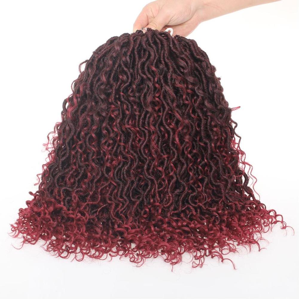 Leeven 18 pouces Faux Locs Crochet cheveux ondulés synthétique Passion torsadé tresse Crochet perruque bohème Cruly cheveux pour les femmes: TBUG / 6 Pcs/Lot