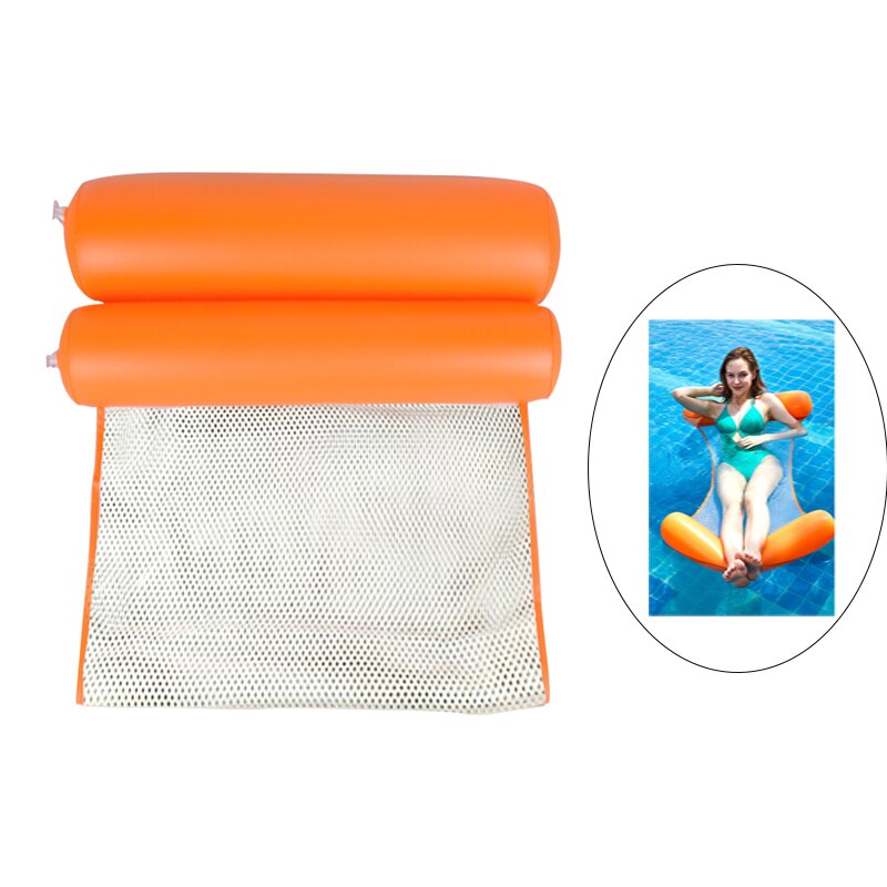 Inflatable Pool Mattress Summer Swimming Pool Water Floating Hammock Float Lounger Bed Pool Beach Party Inflatable Chair: 130x70cm Orange