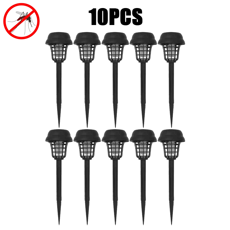 Solar Mosquito Killer Lamp Home Garden Waterproof Mosquito Repeller Outdoor Camping Electric Mosquito Artifact Lighting Lamps: Brown