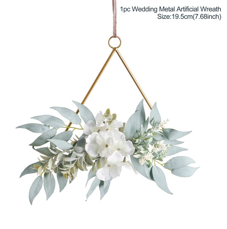 Fengrise nordisk stil geometrisk metal ring krans kunstig blomst krans ramme bryllup dekoration fødselsdagsfest væg hængende: Metal krans 06