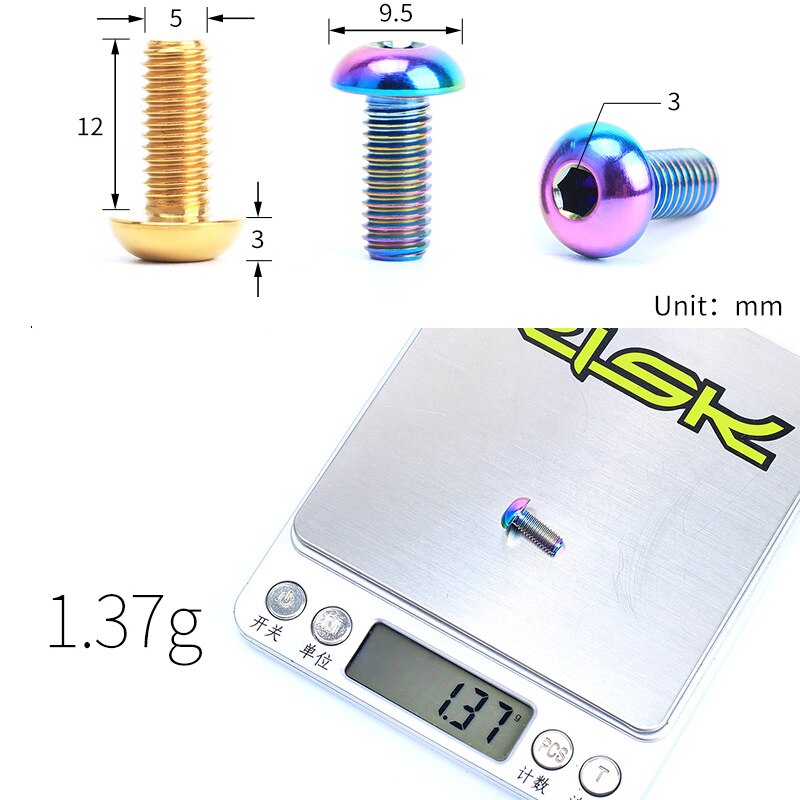 2 st  m5 x 12mm titan bultar för cykelvattenflaskhållare/flaskhållare ti bultar för cykelvattenflaskställ cykeltillbehör delar