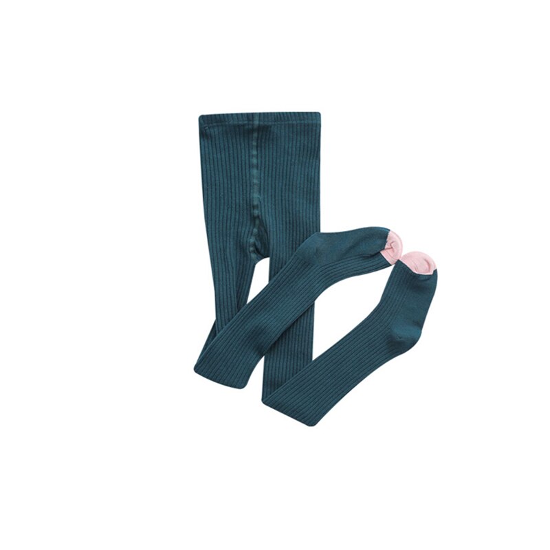 1 2 3 4 5 6 7 8 anos menina collants bebê meias outono inverno quente criança meia-calça kidscotton calças meninas bonitos kf040: 4-6T(XL) / dark green