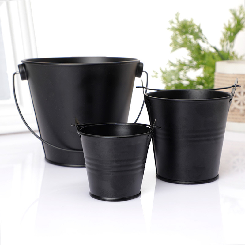Hängande blomkruka i järn, metall, planteringshink, blomkruka, tunna, balkong, mini, förvaringskorg, heminredning, prydnadsföremål: L / Ljusgrön