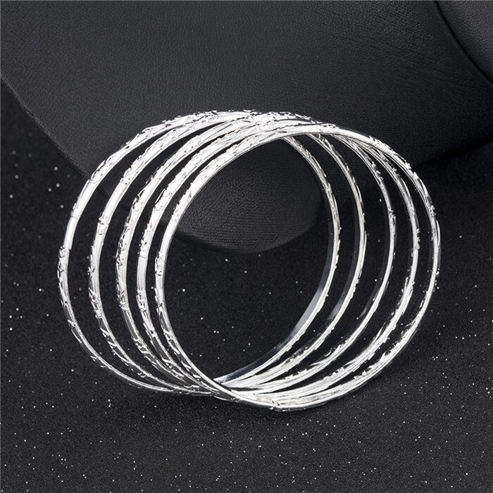 5 teile/satz Einfache Silber Gefüllt Carving Blume aufbringen Manschette Armbinde Armreif setzt Für Frauen Zubehör pulsera amuleto: Ursprünglich Titel