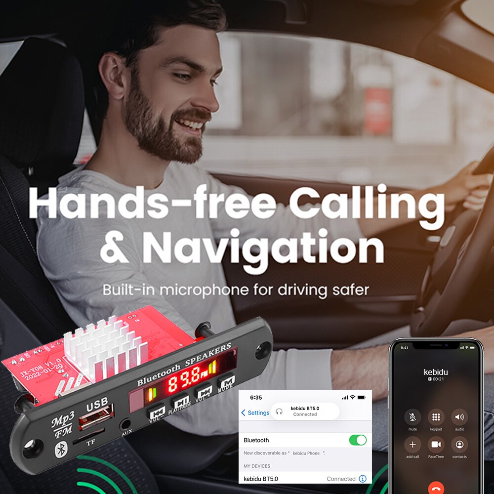 2*60W 120W Verstärker 12V MP3 WMA WAV Decoder Board Bluetooth 5,0 Drahtlose Musik audio Modul USB TF FM Radio Für Auto Lautsprecher